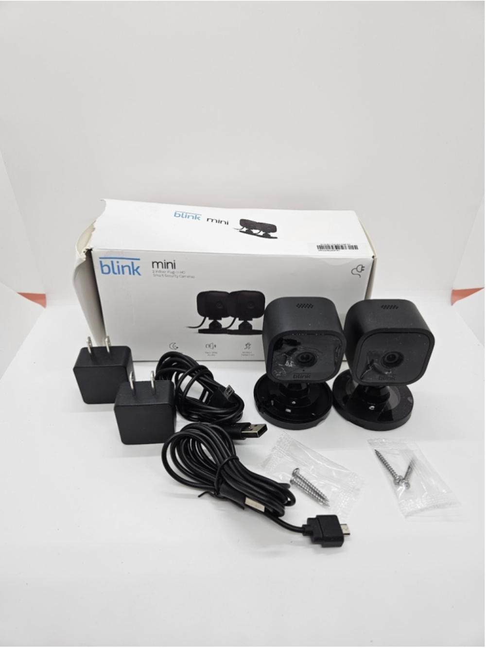 Blink Mini 2 Pack Indoor Security Camera w/ Accessories - Black UPC 840268988838